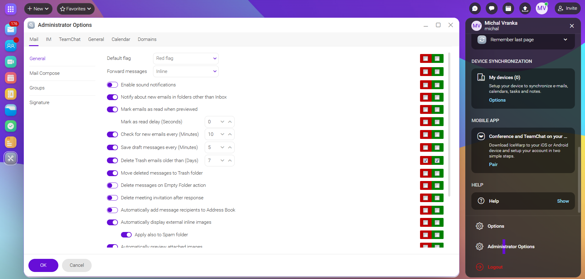 Administrator Options
