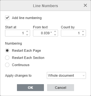 Insert line numbers