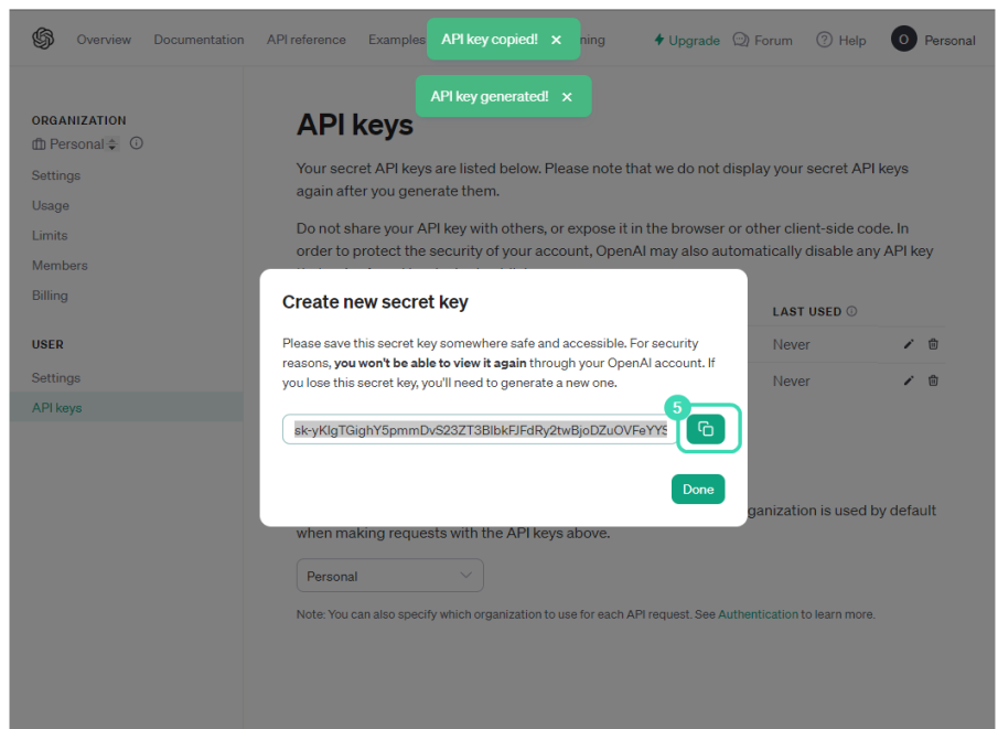 How to get a secret key