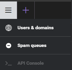 Main navigation menu in WebAdmin portal
