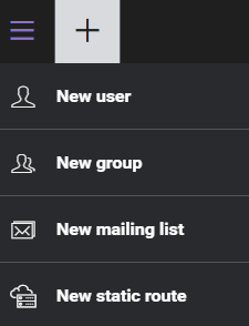 Quick actions menu in WebAdmin portal