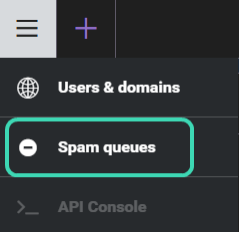 Spam Queues option in WebAdmin navigation
