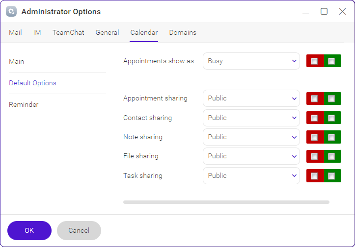 Default Options and Reminder