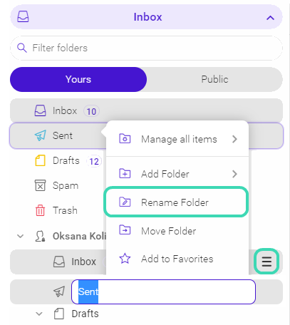 How to rename folders