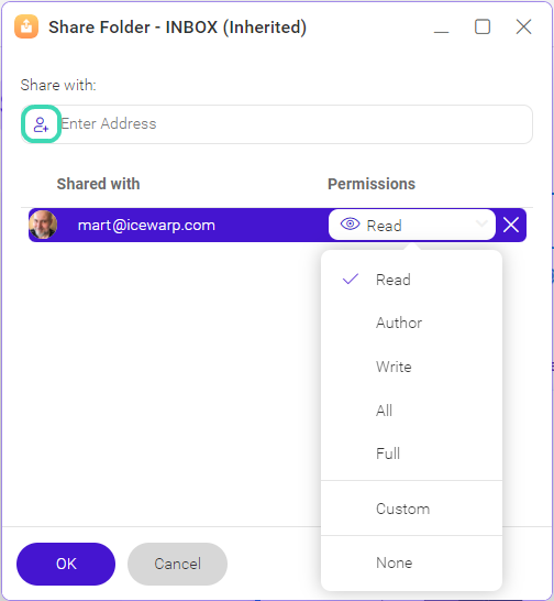 How to share folders with other accounts