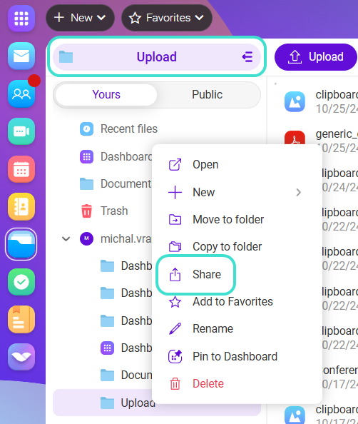 Pack Shared File How to share a document